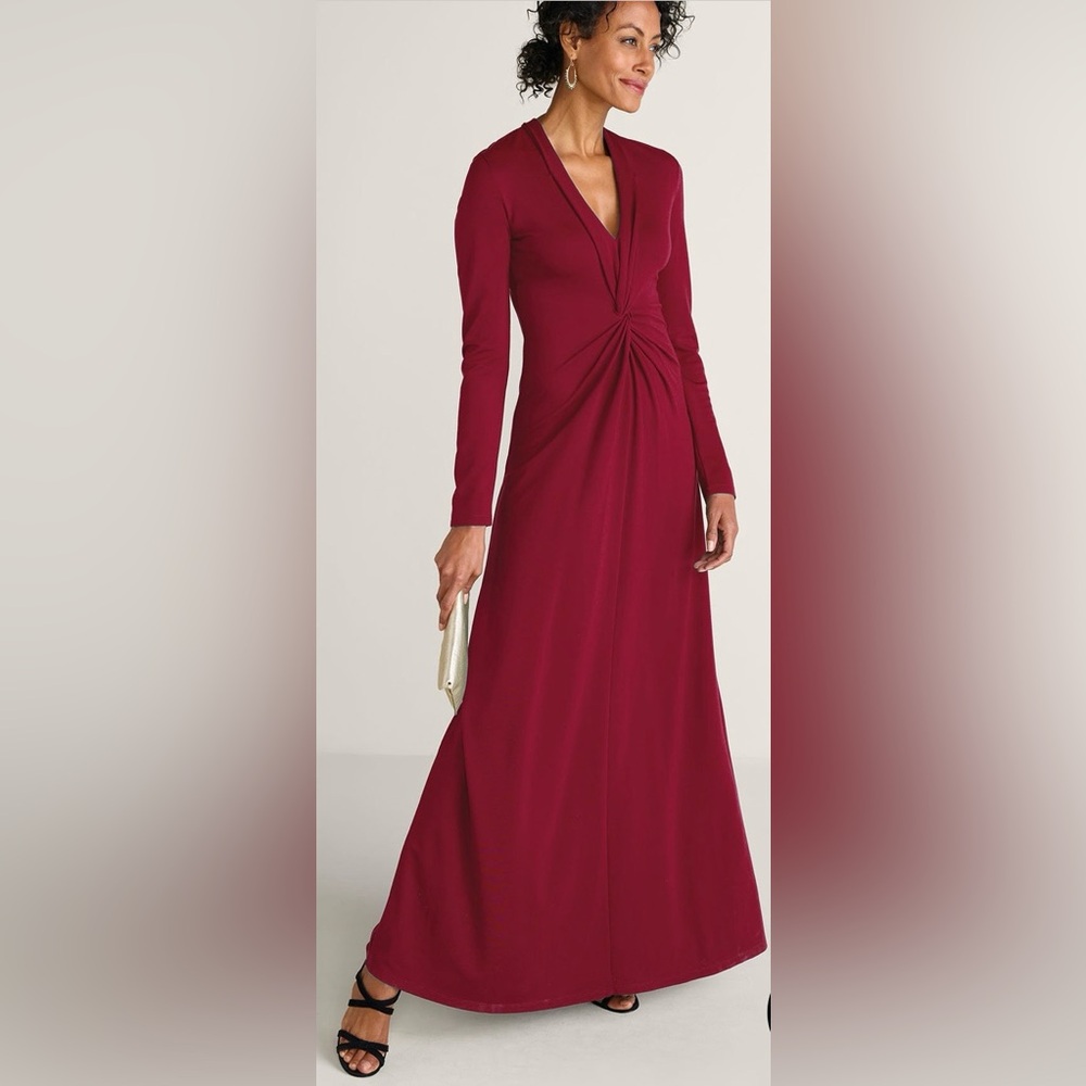 Like New Women’s Soft Surroundings Red Dahlia Lagia Long Maxi Dress! Sz Small!